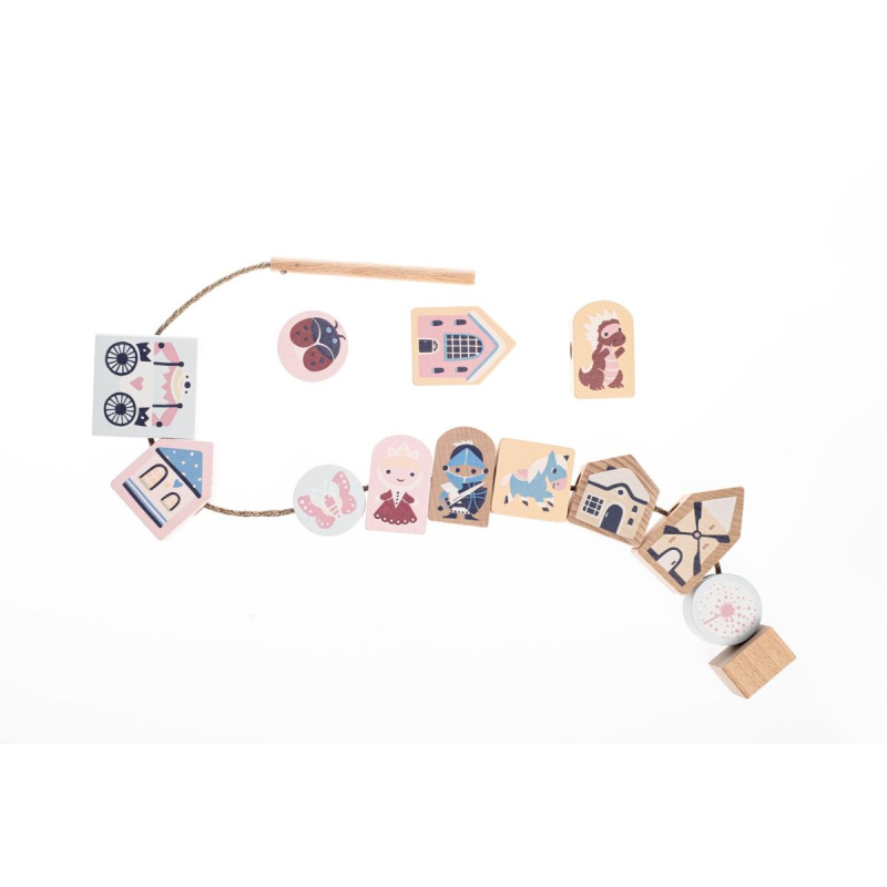 Cubika Pastel navlékací pohádka – dřevěný navlékací set