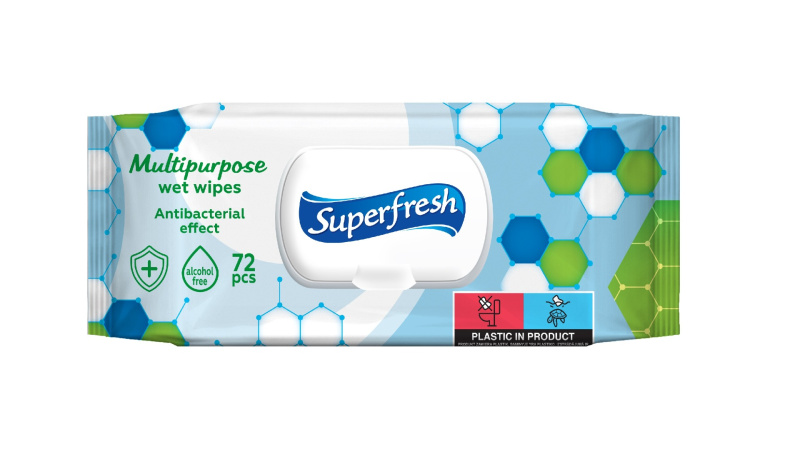 Superfresh Multipurpose vlhčené ubrousky s antibakteriální přísadou 72 ks