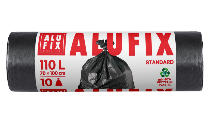 Pytle na odpad Alufix – 110 l, 10 ks, 23 µm, 70 × 100 cm, černé