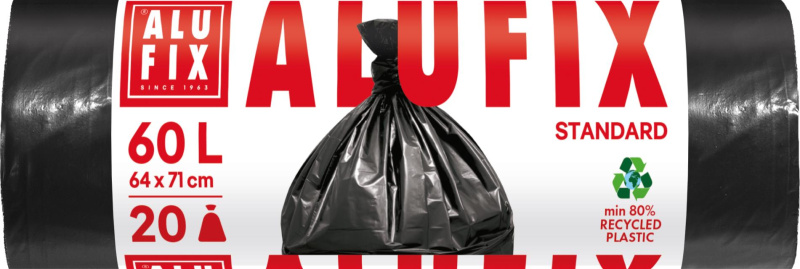 Alufix pytle na odpad, 10 µ, 64 × 71 cm, 60 l, 20 ks