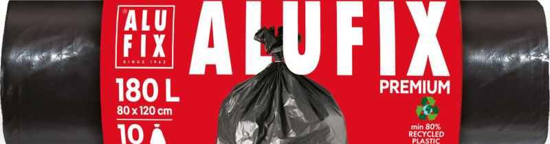 Alufix pytle na odpadky 180'l 10ks 80x120cm profesionál silné černé