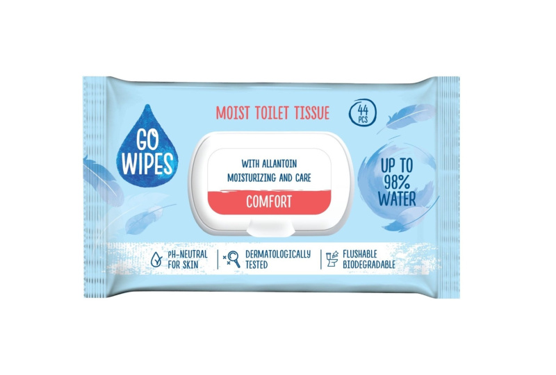 GoWipes Comfort vlhčený toaletní papír pro citlivou pokožku 44 ks