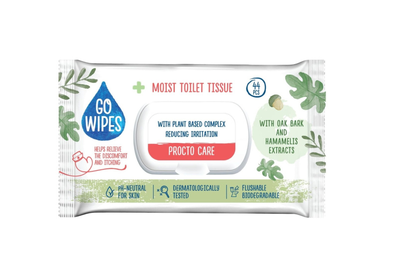 GoWipes Procto Care vlhčený toaletní papír pro citlivou pokožku 44 ks