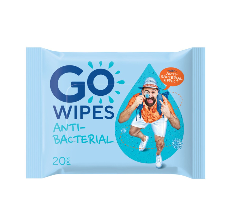 GoWipes Antibacterial osvěžující vlhčené ubrousky 20 ks