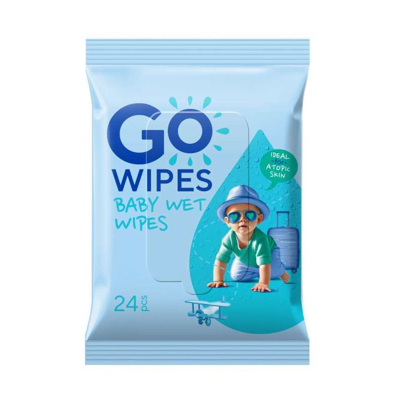 GoWipes Baby Wet Wipes dětské jemné vlhčené ubrousky 24 ks