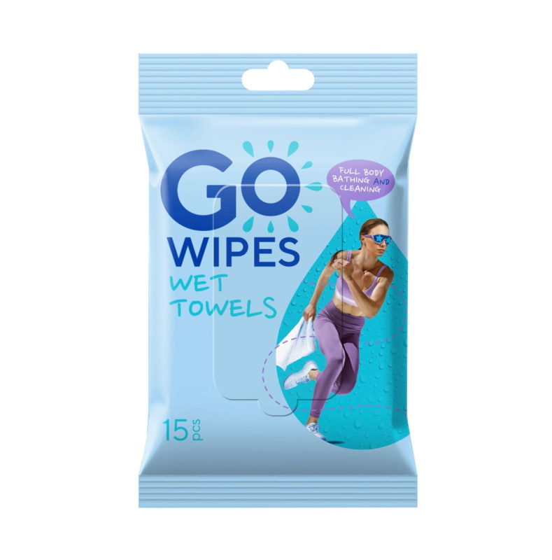 GoWipes Wet Towels osvěžující vlhčené ubrousky 15 ks