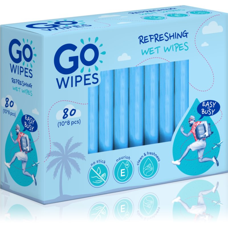 GoWipes Refreshing Wet Wipes osvěžující vlhčené ubrousky 10x8 ks
