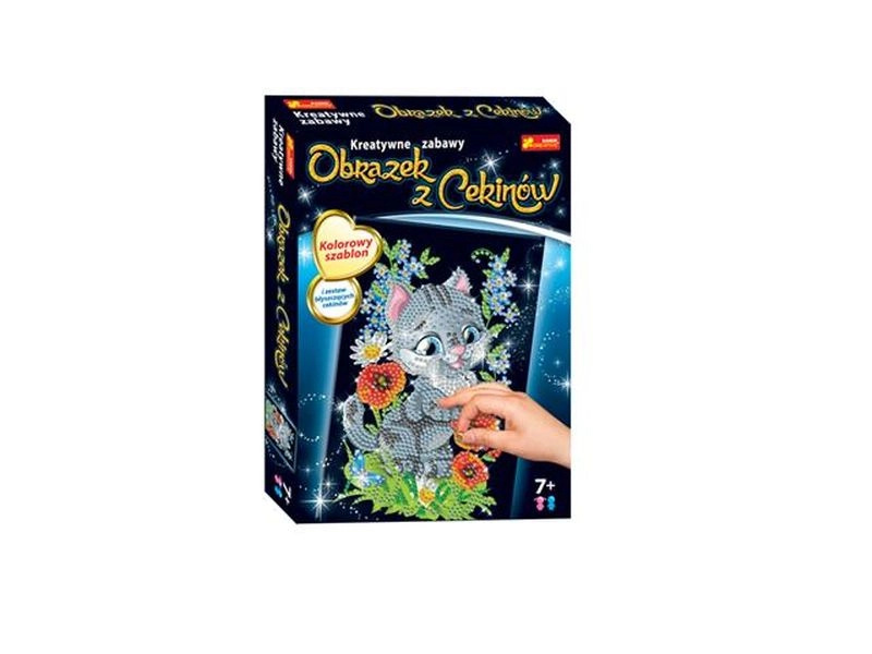 Cekinowy obrazek kotek - 1 kus