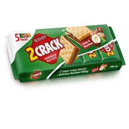 2 Crack Sušenky kakao lískový oříšek 190 g