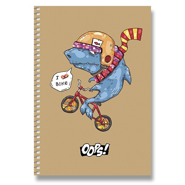 Kroužkový blok Shkolyaryk Oops A5, čistý, 96 listů, mix motivů Shkolyaryk