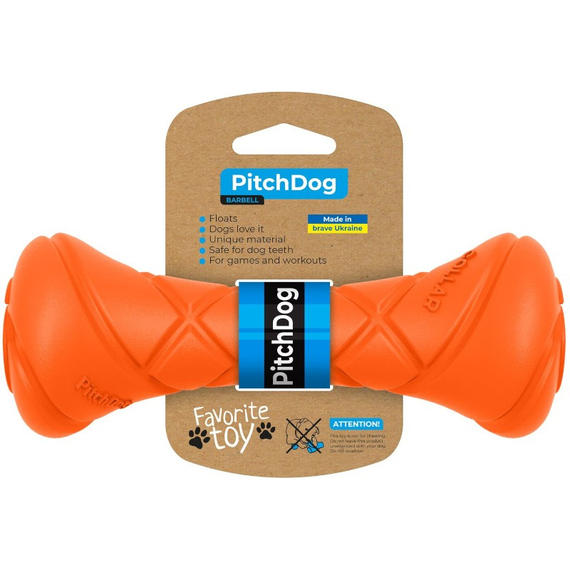 PITCHDOG Barbell pěnová činka pro psy oranžová 1 ks