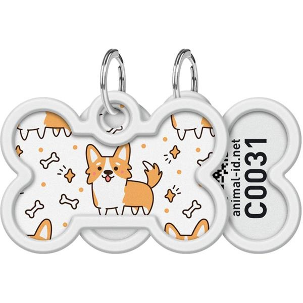 WAUDOG Identifikační známka QR kost Corgi 1 ks