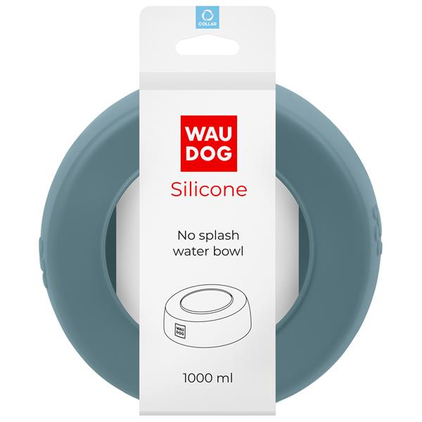 WAUDOG No splash Miska silikon no šedá 1 ks, Objem (ml): 1000 ml