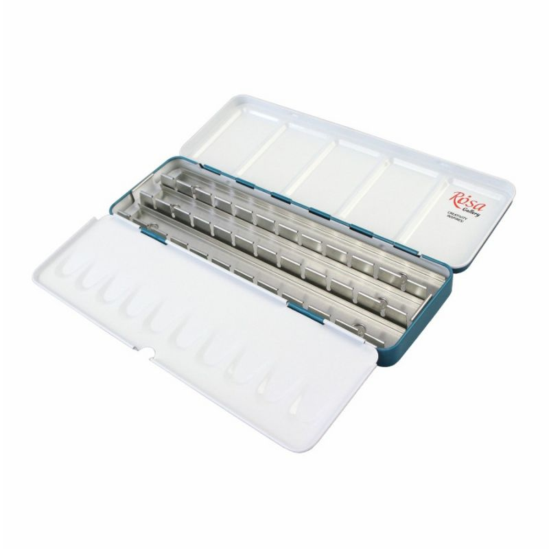 Kovová krabička pro akvarely Rosa 21 ks prázdná