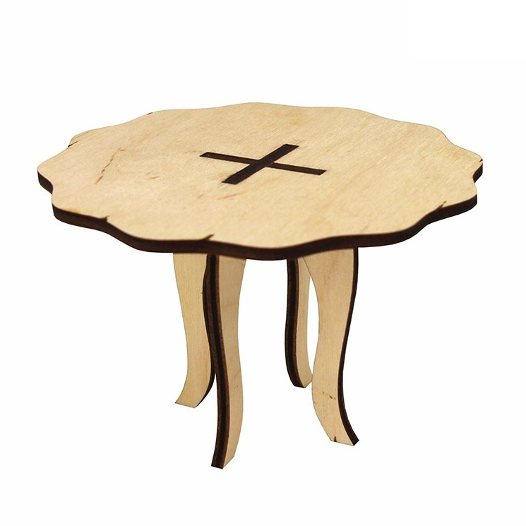 Stůl kulatý z překližky 10x10x6,5cm