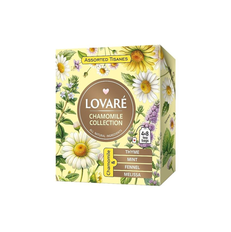 LOVARÉ Chamomile collection kolekce bylinných čajů 32 sáčků