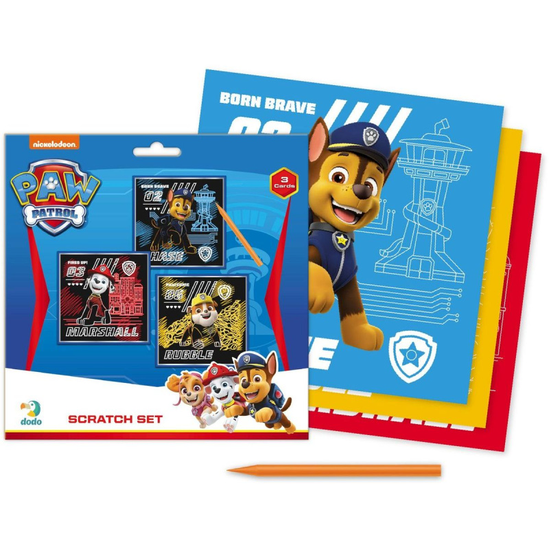 Škrabací obrázek 3ks barevný Tlapková patrola Paw Patrol 20x20cm