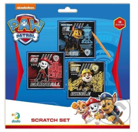 Škrabací obrázek 3ks barevný Tlapková patrola Paw Patrol 20x20cm