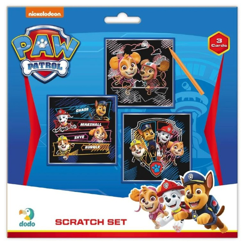Škrábací obrázek 3 ks barevný Paw Patrol 20 x 20 cm
