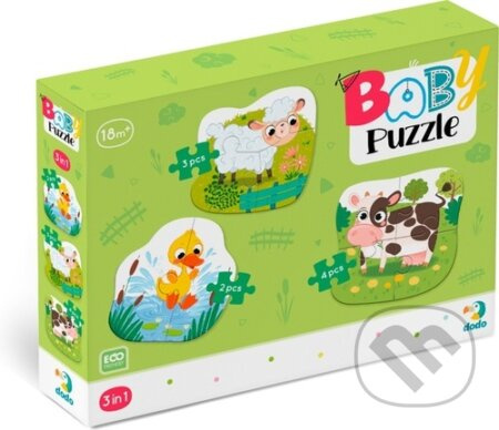 DODO Baby puzzle Zvířátka ze statku 3v1 (2,3,4 dílků)