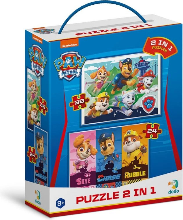 DODO Puzzle Tlapková Patrola: Skvělá Štěňata 2v1