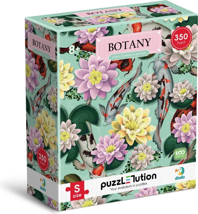 Puzzle Botany: Lotosové květiny a koi kapři 350 dílků