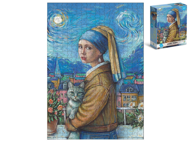 Puzzle Dívka s perlou 500 dílků (47 × 33 cm) v krabičce