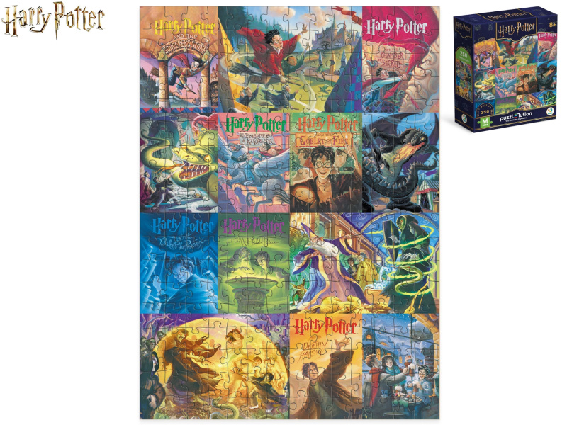 Harry Potter puzzle – koláž přebalů knih (250 dílků)