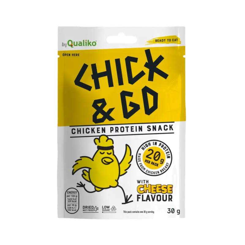 Chick&Go Sušené plátky z kuřecího masa se sýrovou příchutí