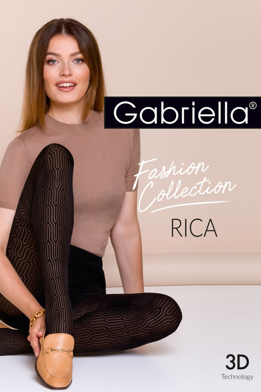 Silonkové punčocháče Gabriella Rica code 484 Barva: Černá, Velikost: 5-XL