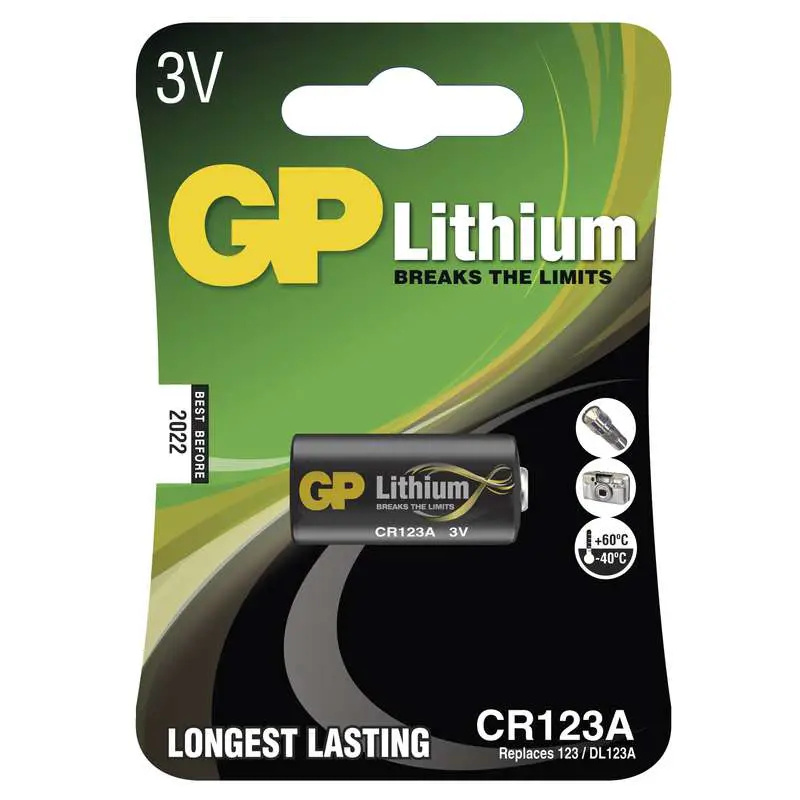Baterie GP CR123A, 3 V /1400 mAh, 1 ks