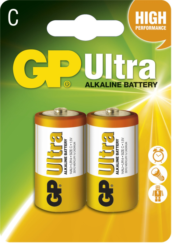Baterie GP Ultra Alkaline C 1,5 V 2 ks