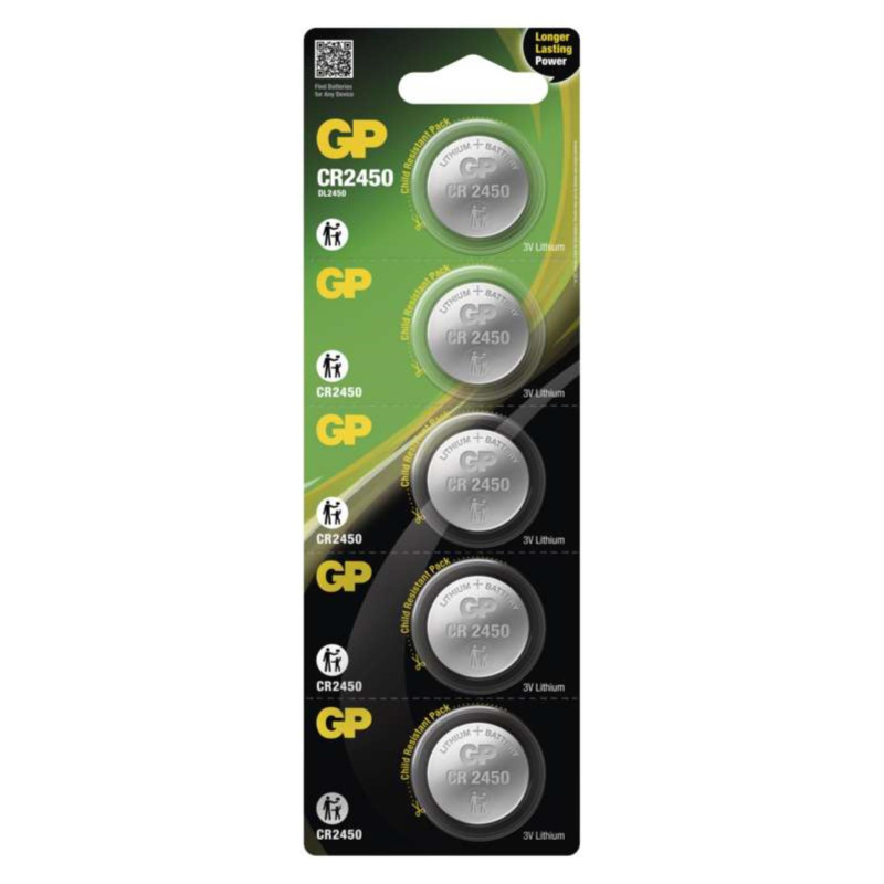 Baterie GP CR2450, 3 V /610 mAh, 5 ks