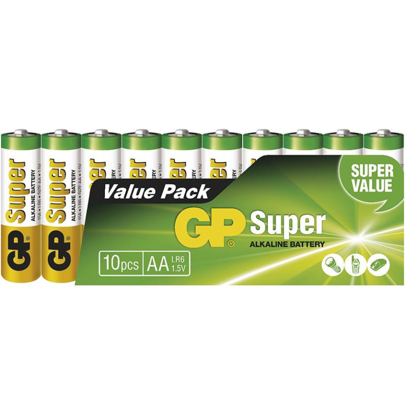 GP Batteries Super Alkaline AA 10 ks1013200102