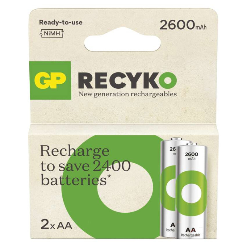 Nabíjecí baterie GP ReCyko 2600 - AA, HR6, 2 600 mAh, 2 ks