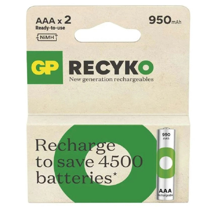 Nabíjecí baterie GP ReCyko 950 - AAA, HR03, 950 mAh, 2 ks