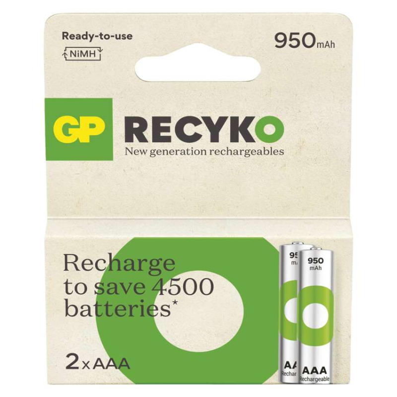 Nabíjecí baterie GP ReCyko 950 - AAA, HR03, 950 mAh, 2 ks