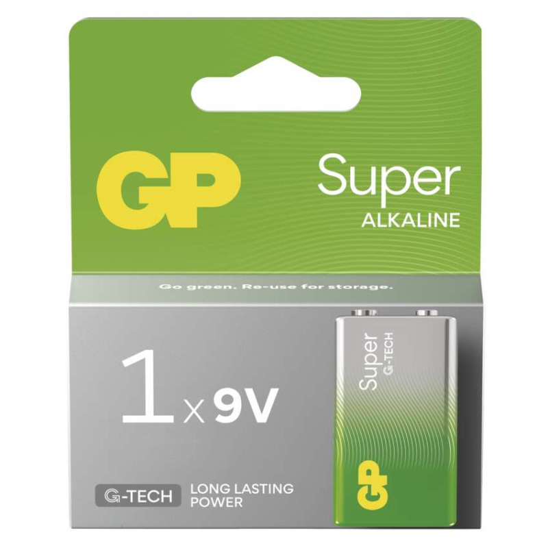 Baterie alkalická GP SUPER B01511 9V (6LR61) 1PP