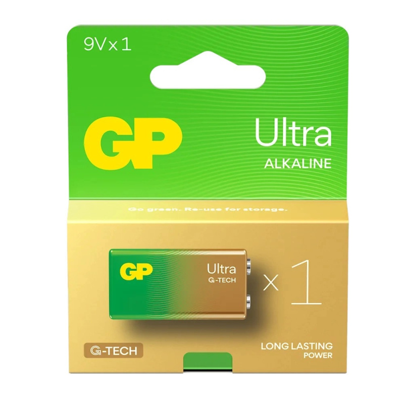 Alkalická baterie GP Ultra - 9V, 6LF22, 1 ks
