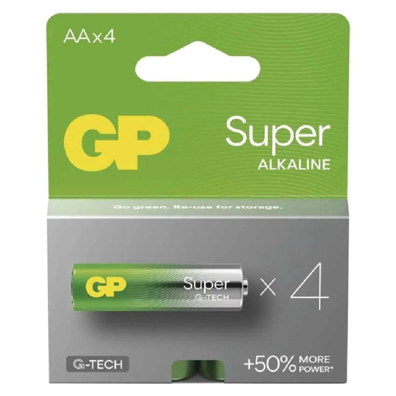 GP Alkalická baterie Super Alkaline AA (LR6), 4 ks