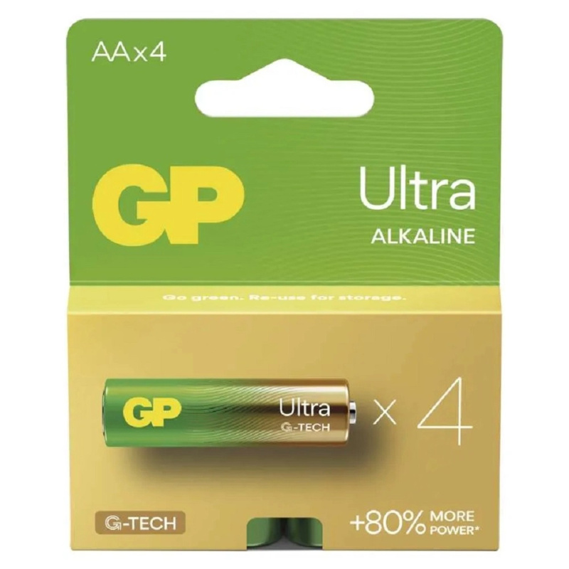 Alkalické baterie GP Ultra - AA, LR6, 1,5V, 4 ks
