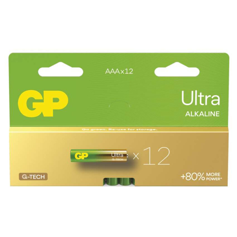 Baterie alkalická GP Ultra AAA (LR03) 12PP