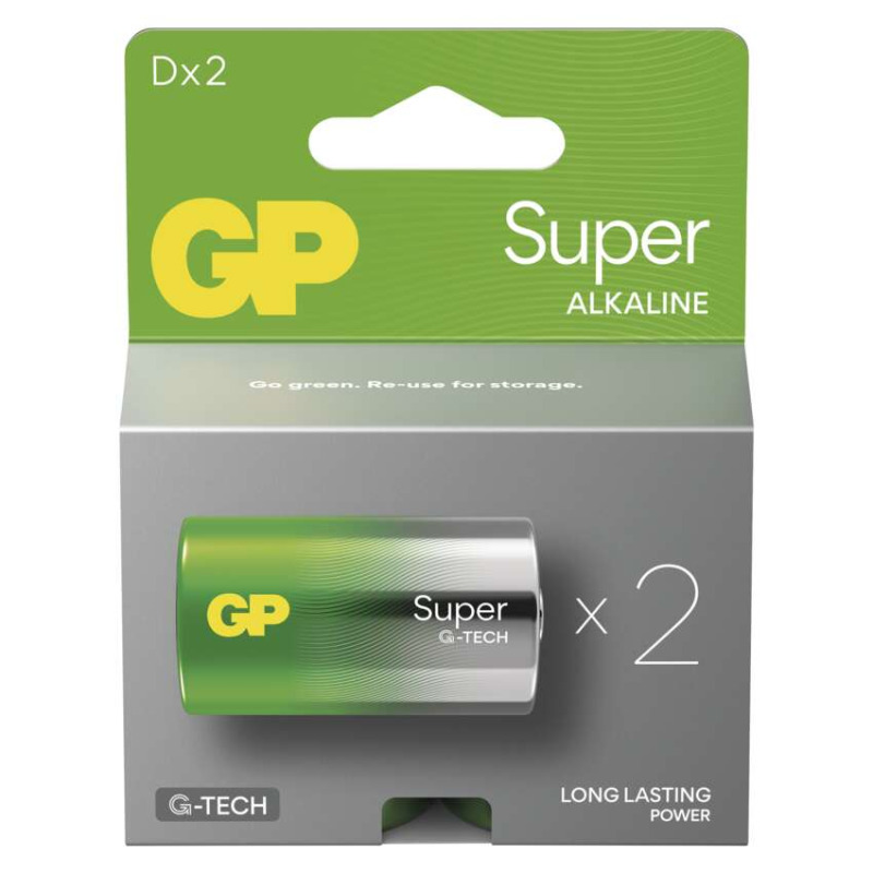 Baterie alkalická GP SUPER B01412 D (LR20) 2PP