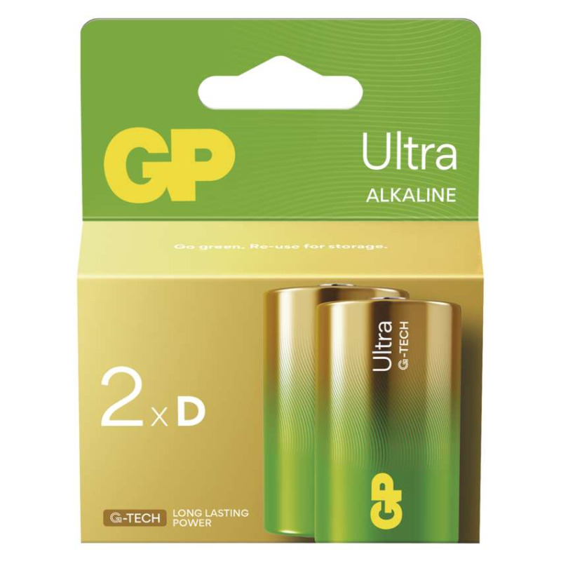 Baterie alkalická GP ULTRA B02412 D (LR20) 2PP
