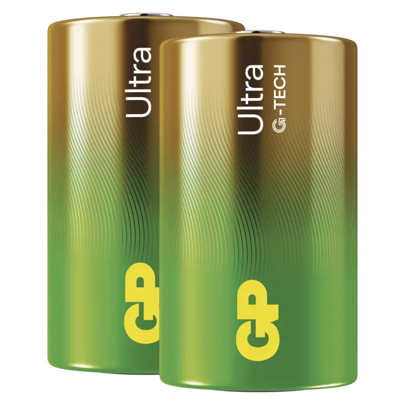 Alkalické baterie GP Ultra - D, LR20, 1,5V, 2 ks