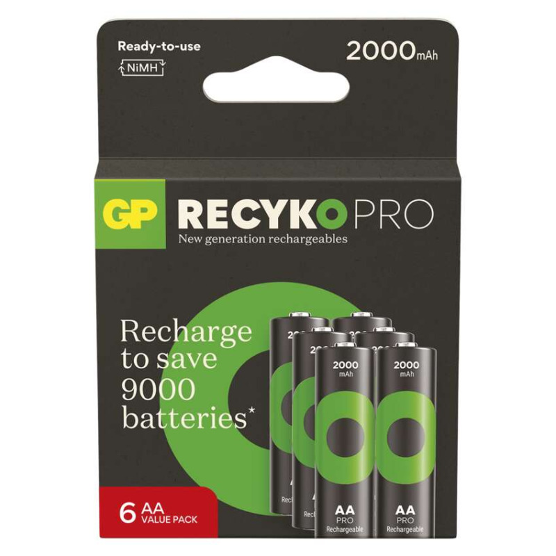 Nabíjecí baterie GP ReCyko Pro Professional - AA, HR6, 2000 mAh, 6 ks