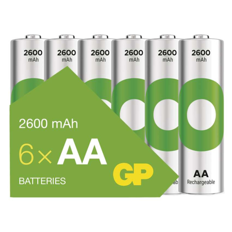 Nabíjecí baterie GP ReCyko 2600 - AA, HR6, 2 600 mAh, 6 ks