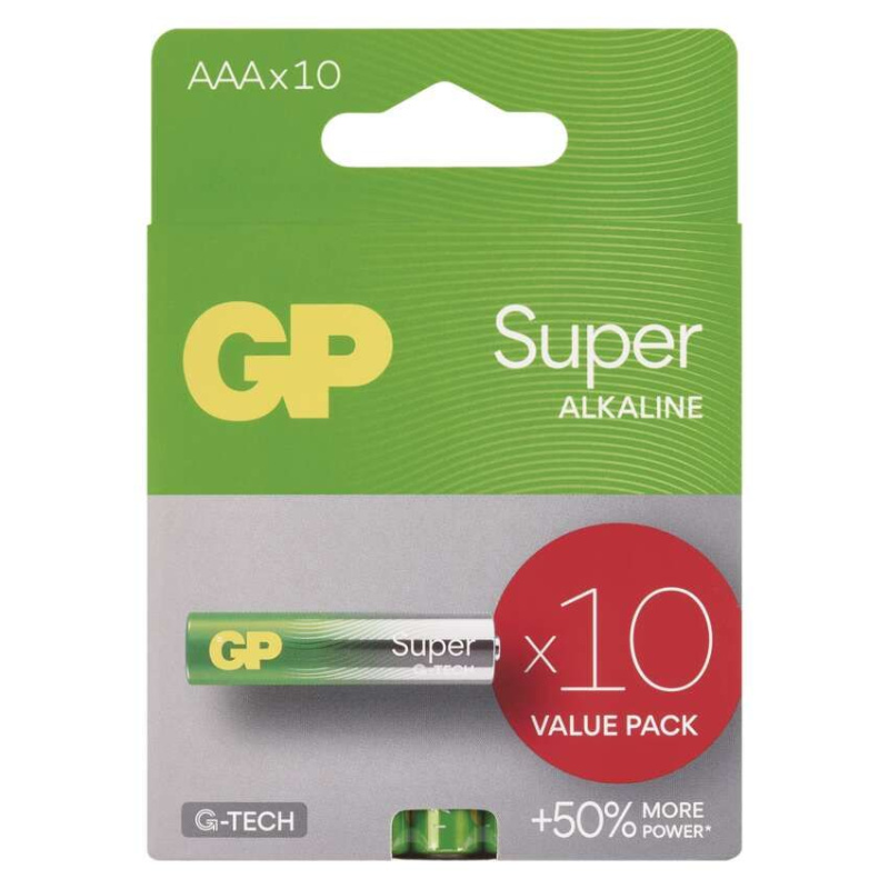 Alkalické baterie GP Super - AAA, LR03, 1,5V, 10 ks