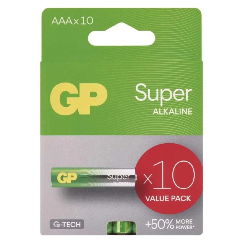 Alkalické baterie GP Super - AAA, LR03, 1,5V, 10 ks