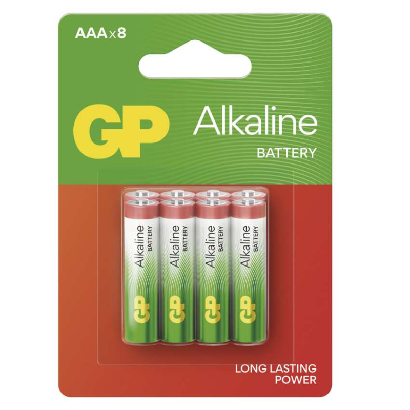 Baterie alkalická GP B04138 ALKALINE AAA (LR03) 8BL
